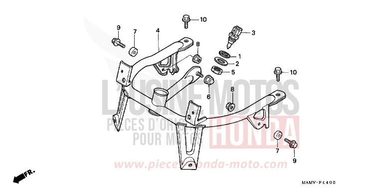 SOUTIEN DE CAPOT de Gold Wing Aspencade PEARL SONOMA GREEN (G159) de 1997